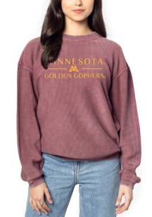 Minnesota Golden Gophers Womens Maroon Corded Crew Sweatshirt
