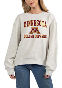 Minnesota Golden Gophers Womens Grey Old School Crew Sweatshirt
