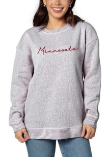 Minnesota Golden Gophers Womens Maroon Warm Up Crew Sweatshirt