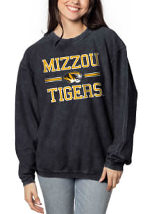 Missouri Tigers Womens Black Corded Crew Sweatshirt