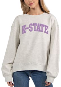 K-State Wildcats Womens Grey Old School Willie Crew Sweatshirt