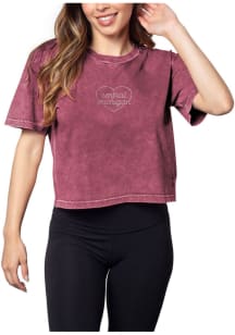 Central Michigan Chippewas Womens Maroon Short N Sweet Short Sleeve T-Shirt