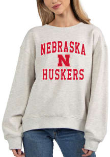 Nebraska Cornhuskers Womens Grey Old School Crew Sweatshirt