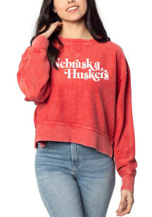 Nebraska Cornhuskers Womens Red Corded Boxy Crew Sweatshirt
