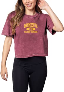 Minnesota Golden Gophers Womens Maroon Short N Sweet Short Sleeve T-Shirt
