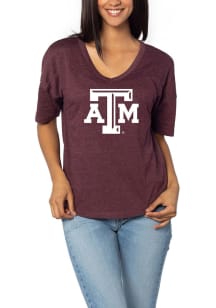 Texas A&M Aggies Womens Maroon Happy Short Sleeve T-Shirt