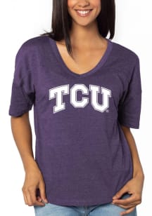 TCU Horned Frogs Womens Purple Happy Short Sleeve T-Shirt