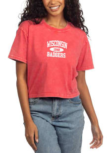 Wisconsin Badgers Womens Red Short N Sweet Short Sleeve T-Shirt
