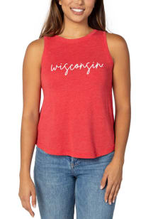 Wisconsin Badgers Womens Red Swing Tank Top
