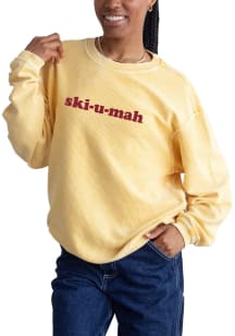 Minnesota Golden Gophers Womens Yellow Corded Crew Sweatshirt