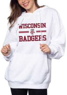 Wisconsin Badgers Womens White Everybody Hooded Sweatshirt