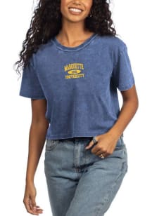 Marquette Golden Eagles Womens Navy Blue Short N Sweet Short Sleeve T-Shirt