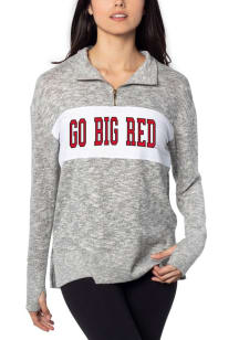 Nebraska Cornhuskers Womens Grey Quarter Zip Qtr Zip