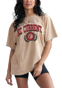 KC Current Womens Tan Band Short Sleeve T-Shirt