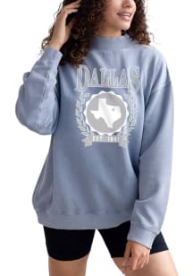 Dallas Ft Worth Womens Blue Mock Neck Crew Sweatshirt