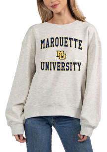 Marquette Golden Eagles Womens Ash Old School Crew Sweatshirt
