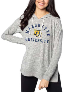 Marquette Golden Eagles Womens Grey Cozy Fleece Hooded Sweatshirt