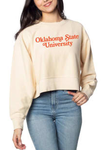 Oklahoma State Cowboys Womens Tan Boxy Crew Sweatshirt