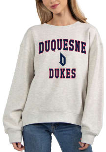Duquesne Dukes Womens Grey Old School Crew Sweatshirt