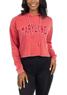 Maryland Terrapins Womens Red Campus Hooded Sweatshirt