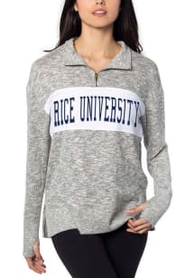 Rice Owls Womens Grey Cozy Qtr Zip