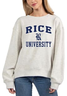 Rice Owls Womens Ash Old School Crew Sweatshirt