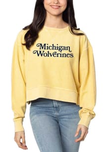 Michigan Wolverines Womens Gold Retro Crew Sweatshirt
