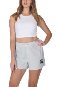Michigan State Spartans Womens Grey Striped Boxer Shorts