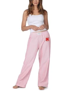 Nebraska Cornhuskers Womens Red Striped Loungewear Sleep Pants
