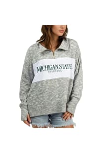 Michigan State Spartans Womens Grey Classic Qtr Zip