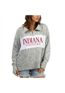 Indiana Hoosiers Womens Grey Classic Qtr Zip