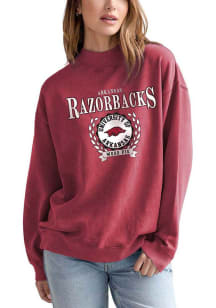 Arkansas Razorbacks Womens Crimson Nantucket Crew Sweatshirt