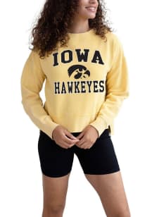 Iowa Hawkeyes Womens Yellow Malibu Crew Sweatshirt