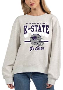 K-State Wildcats Womens Ash Old school Crew Sweatshirt