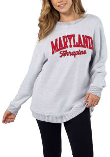 Maryland Terrapins Womens Grey Warm Up Crew Sweatshirt