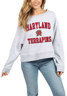 Maryland Terrapins Womens Grey Cool Down Crew Sweatshirt