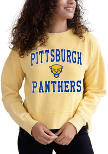 Pitt Panthers Womens Yellow Malibu Crew Sweatshirt