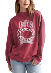 Temple Owls Womens Crimson Nantucket Crew Sweatshirt