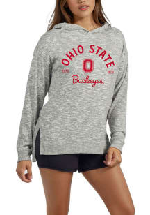 Ohio State Buckeyes Womens Grey Snuggle Up Hooded Sweatshirt