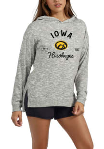 Iowa Hawkeyes Womens Grey Snuggle Up Hooded Sweatshirt
