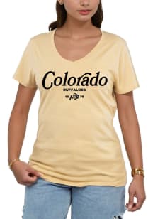 Colorado Buffaloes Womens Tan Laguna Short Sleeve T-Shirt
