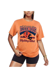Illinois Fighting Illini Womens Orange Heritage Short Sleeve T-Shirt