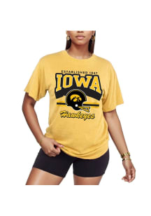 Iowa Hawkeyes Womens Yellow Heritage Short Sleeve T-Shirt