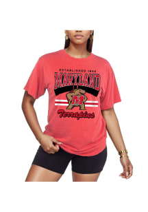 Maryland Terrapins Womens Red Heritage Short Sleeve T-Shirt