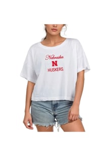 Nebraska Cornhuskers Womens White Throwback Short Sleeve T-Shirt