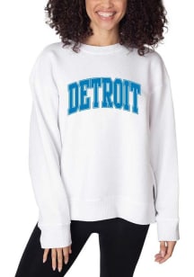 Detroit Womens White Arched Wordmark Crew Sweatshirt