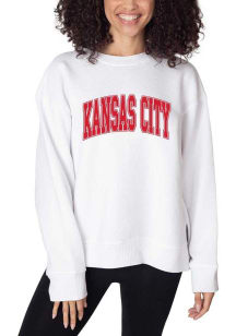 Kansas City Womens White Arched Wordmark Crew Sweatshirt