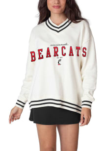 Cincinnati Bearcats Womens White Letterman Crew Sweatshirt