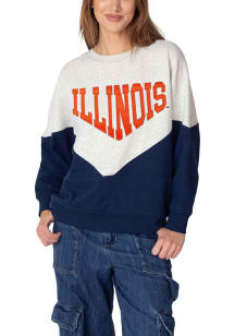 Illinois Fighting Illini Womens Grey Heritage Crew Sweatshirt