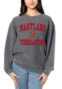 Maryland Terrapins Womens Charcoal Corded Crew Sweatshirt